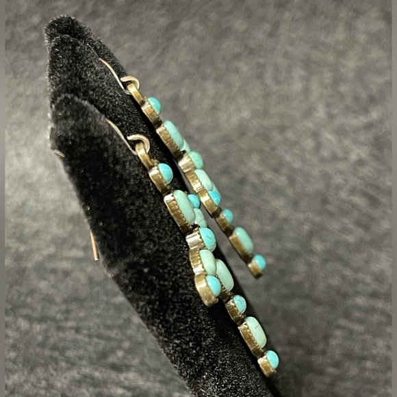 FAUX TURQUOISE CROSS EARRINGS - Picture 2 of 4